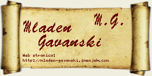 Mladen Gavanski vizit kartica